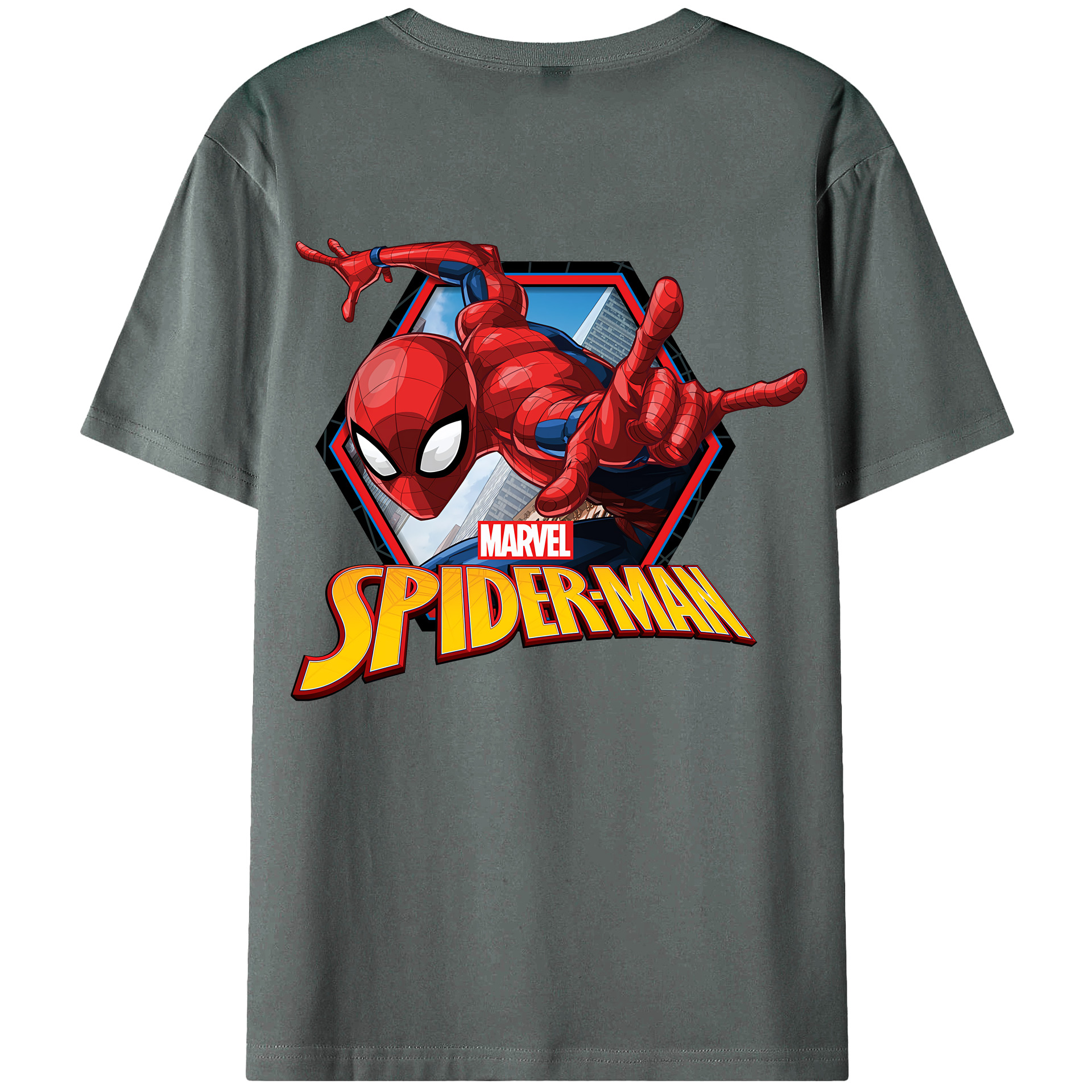 （画像用） Spider Man スパイダーマン 綿100％半袖Tシャツ（背面プリント）